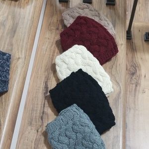 Brown knit boot toppers